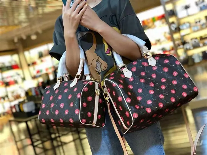 Brown Shoulder Handbags Womens Pillow Bag, Cherry Designer