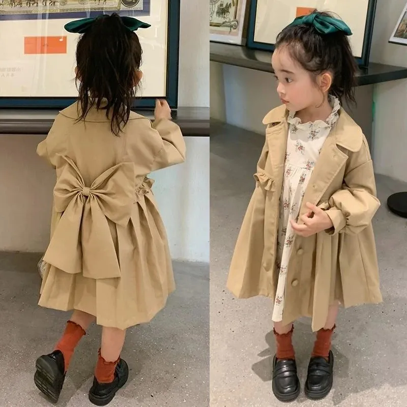 2 9 Year Old Girls Long Trench Coat 2025 Fashion British Style Windproof Jacket Girls Spring And Autumn Childrens Clothing 240927 From Dang07 8.73 DHgate.Com