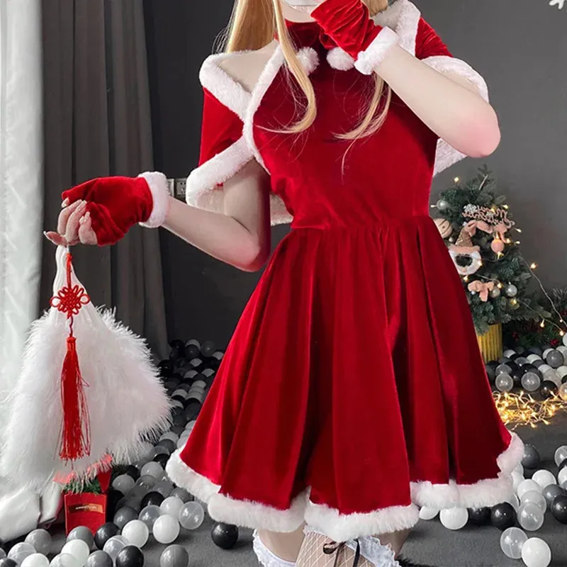 white christmas dresses Christmas Cute Santa Applique Red Plaid Bow Girls Dress – Oaklee and Co main image 1