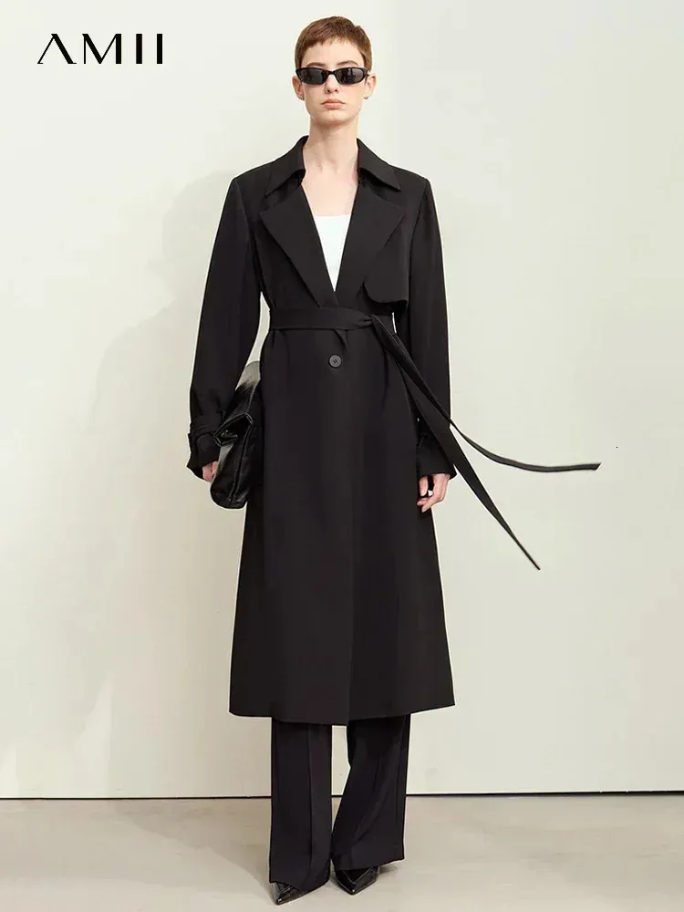 Amii Womens Trench Coat Minimalist Splicing Design, From Zara05