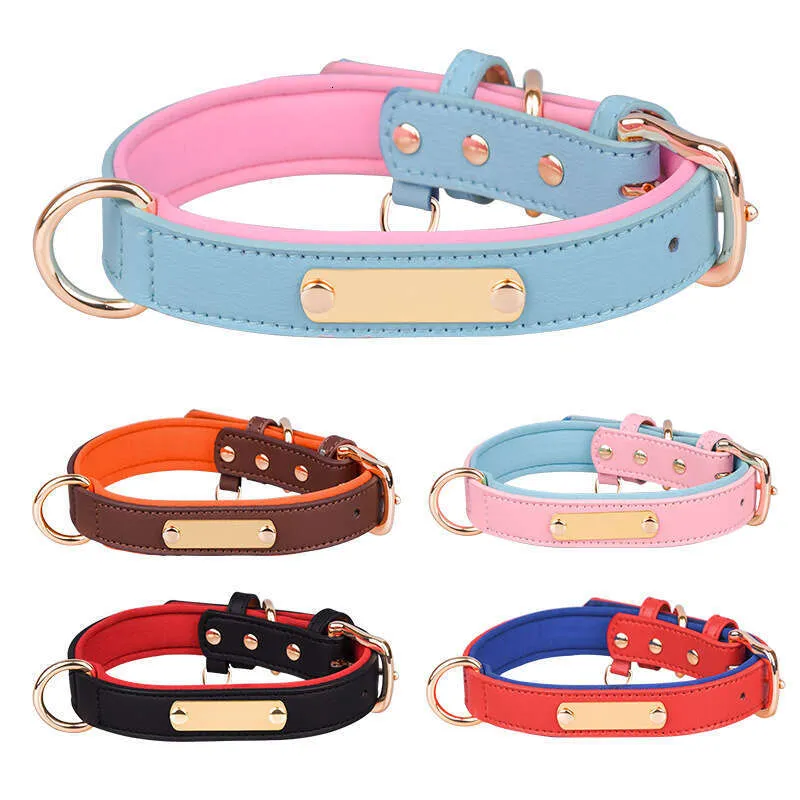 Customizable Waterproof Leather Personalized Leather Dog Collars