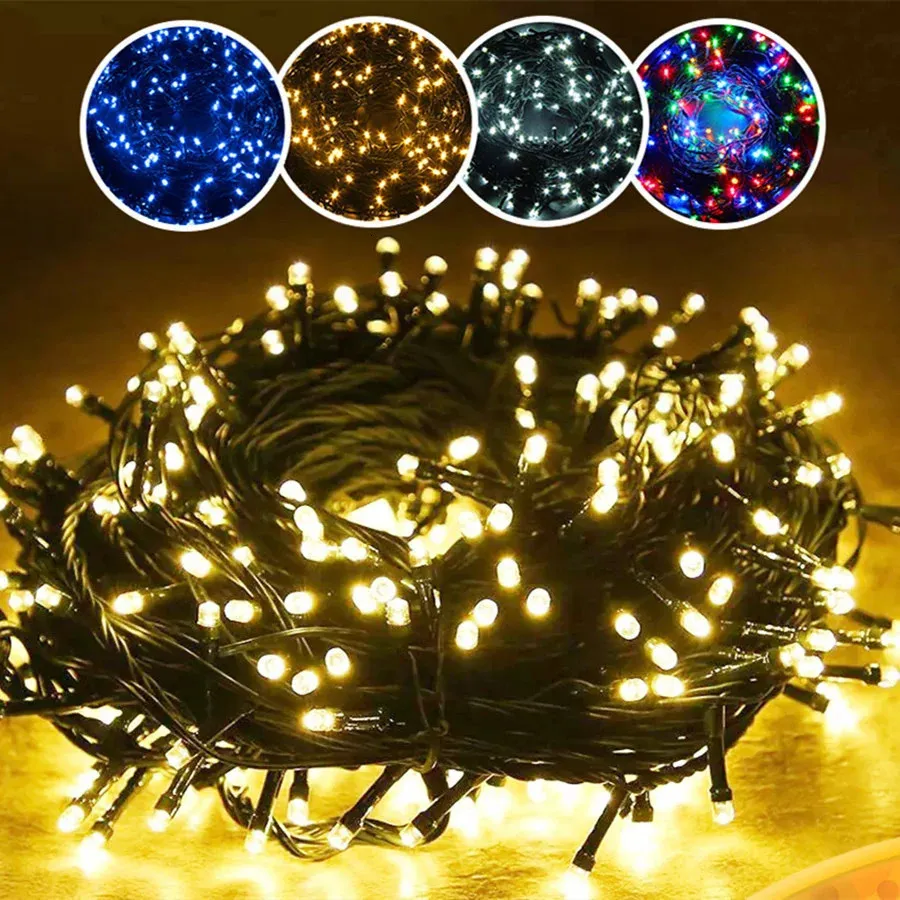 500 LED Outdoor Fairy String Lights - 50m Copper Wire, Warm White, for ...