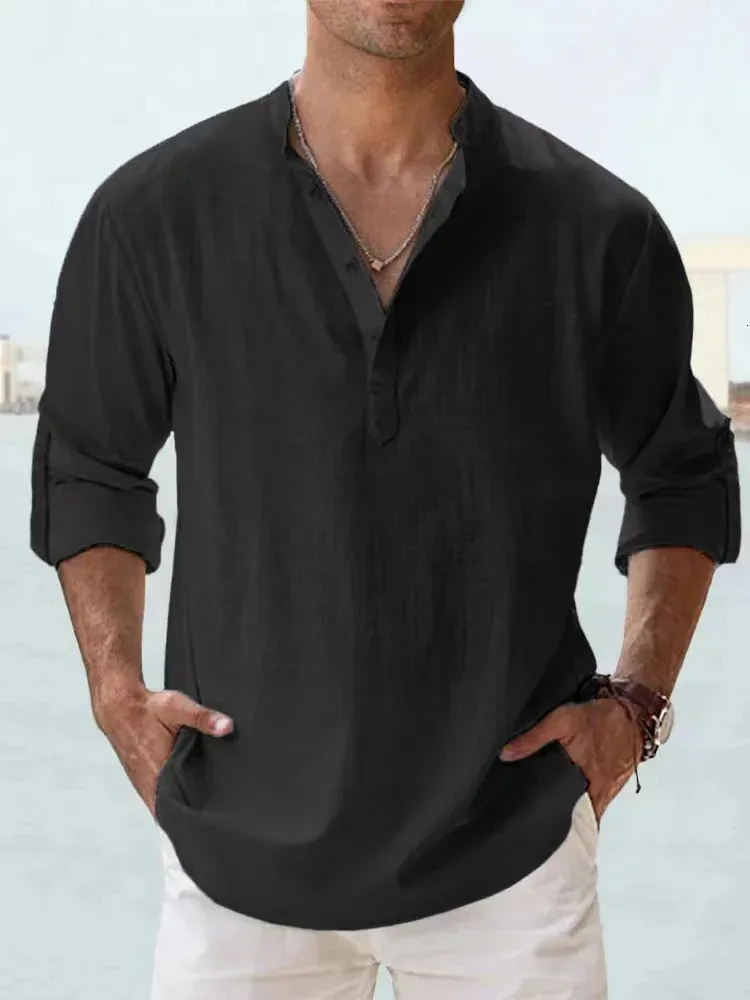 Wholesale Mens Linen Shirts Short Sleeve Lightweight Long Sleeve