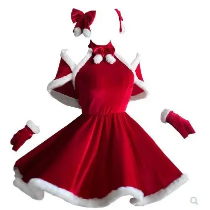 white christmas dresses Sexy Christmas Lingerie Dress Miss Claus Babydoll Dress Red Sheer Mesh  X-mas Nightie main image 1
