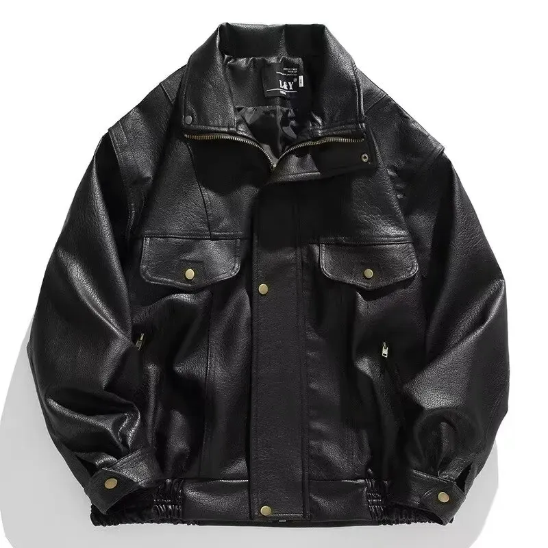 Mens Retro Motorcycle Bomber Jacket - Soft Japanese
