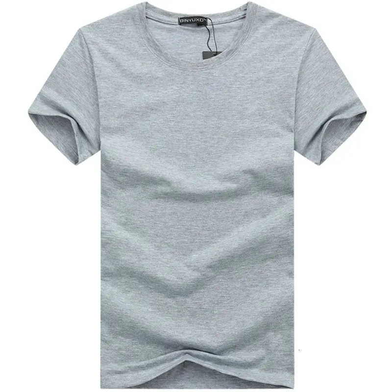 solid color men's cotton knit acetate short sleeve T-shirts plus