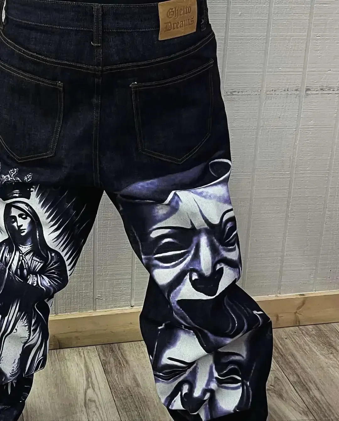 J*e様 90s WESTOP INDUSTRIES MA-1 短丈 Y2K グ Ethbox Y2K Hip Hop Street Jeans Skull Print Gothic Loose