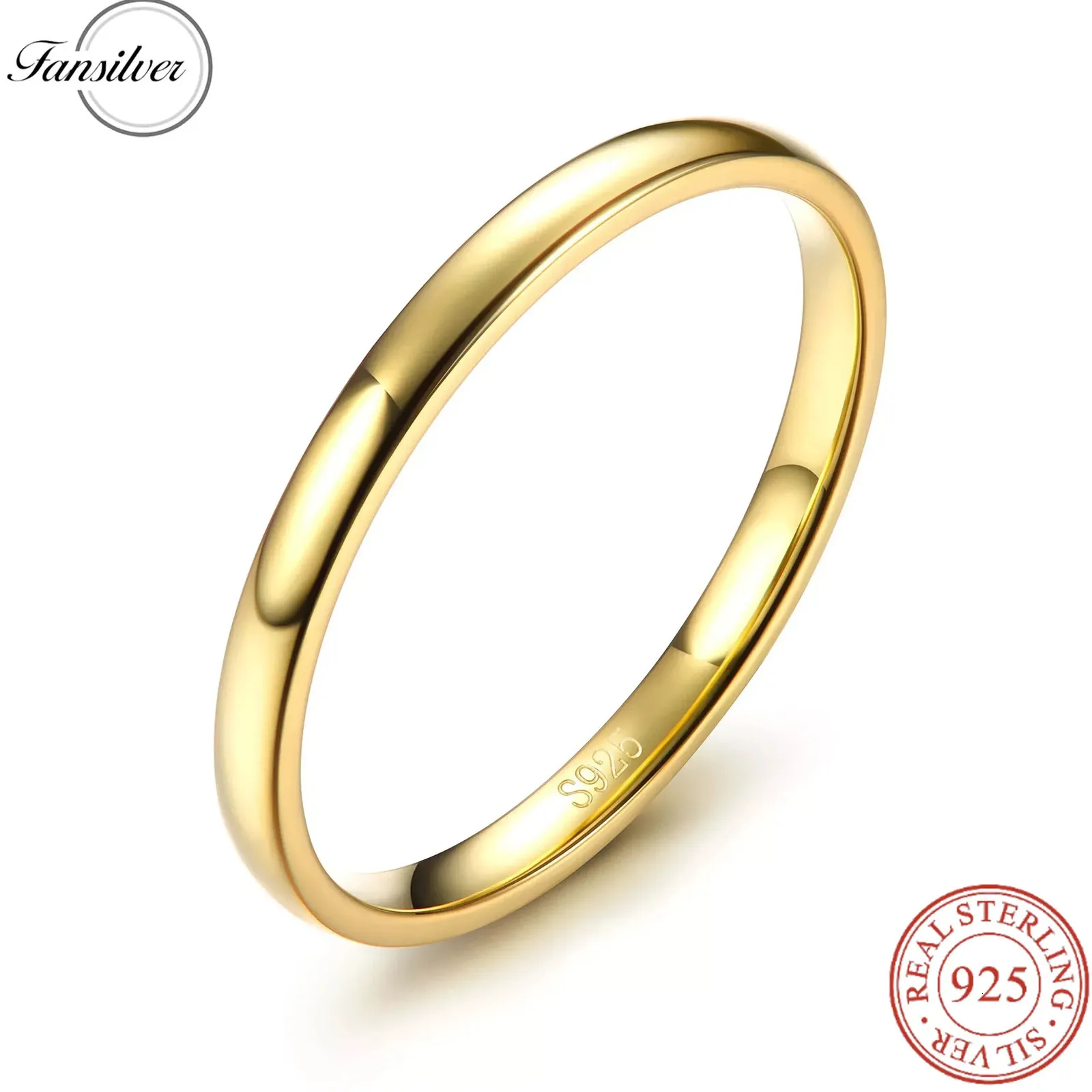 Elegant 925 Sterling Silver Stackable Rings For Women And Men, 18k