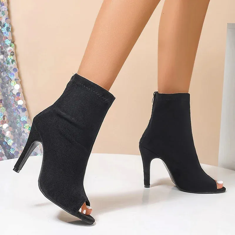 Ankle Bootie Stiletto Peep Toe Booties Peep Toe Bootie Shoes