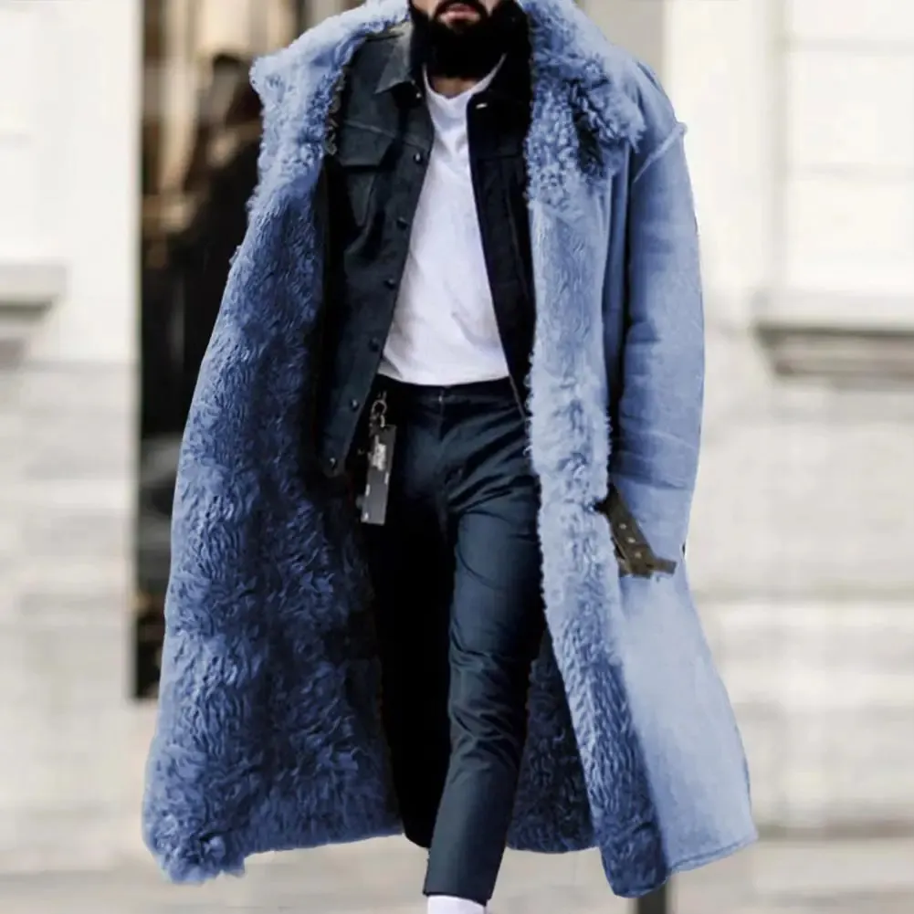Premium Mens Long Faux Fur Coat Thick Winter Coat for Men, Shop Now!