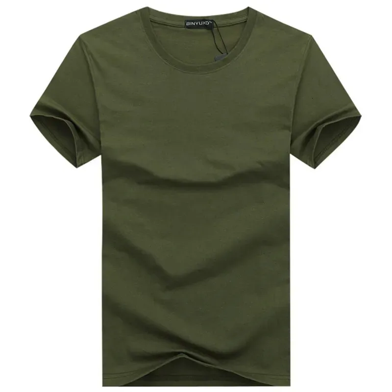solid color men's cotton knit acetate short sleeve T-shirts plus