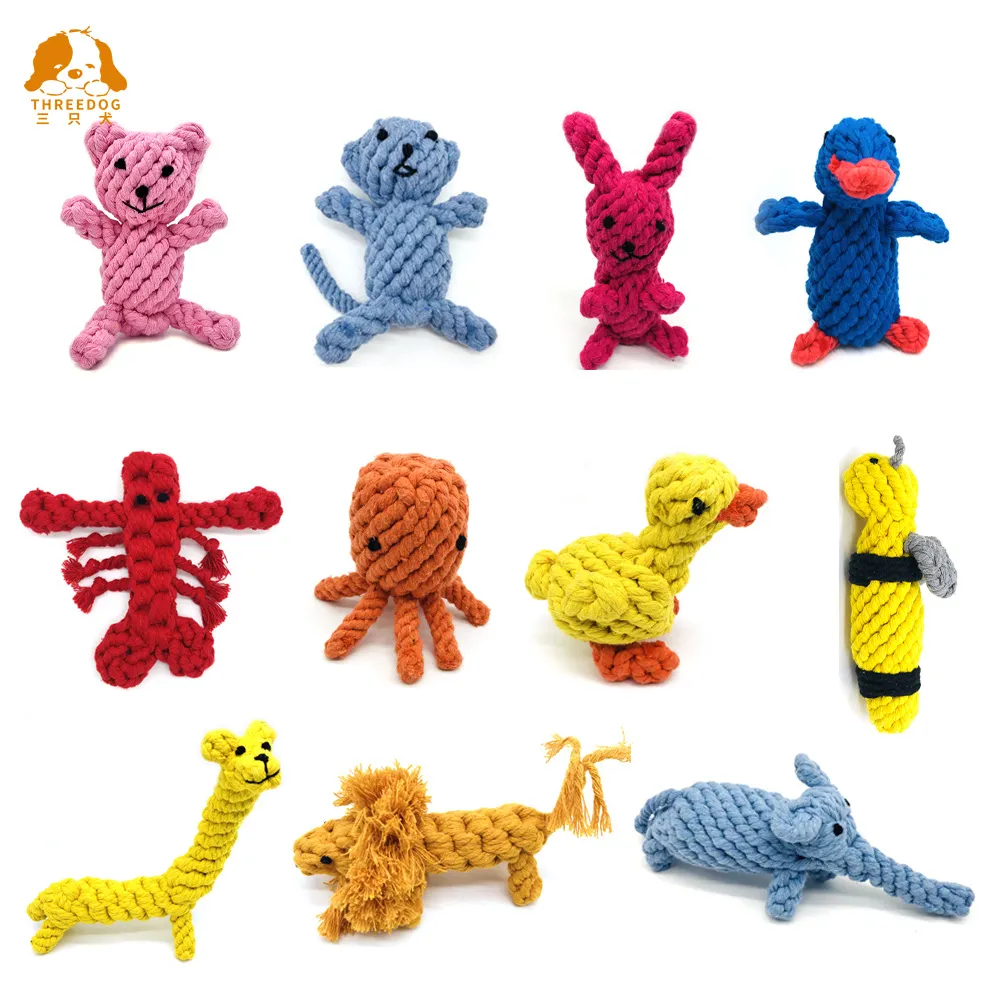 Hand-woven cotton rope dog chew toy with plastic silicone and stainless  steel, cartoon handgrip shape from Dhgate Dog Chew Toys - price 48.72