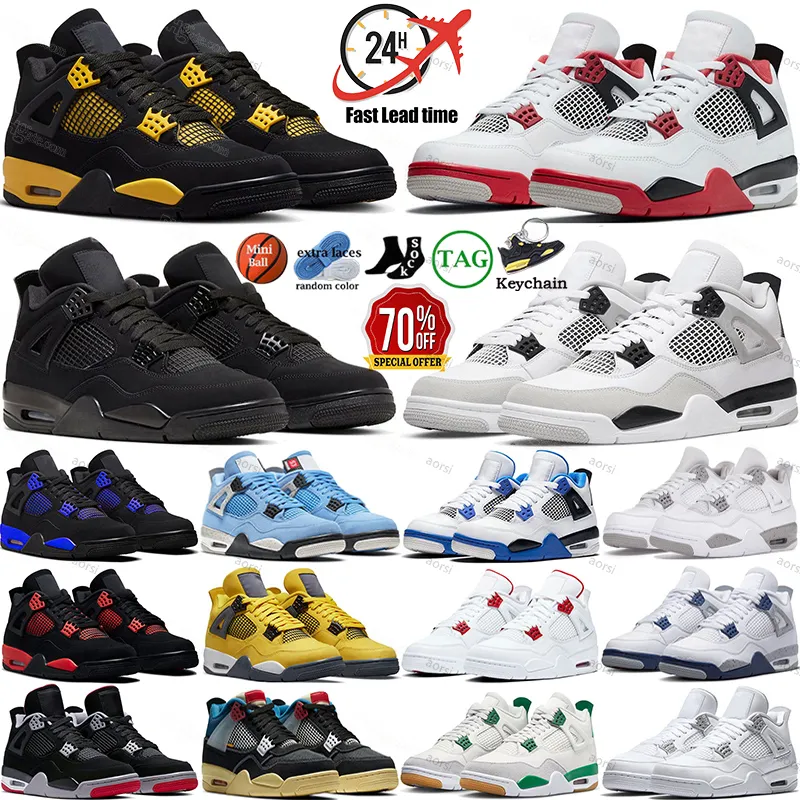 Men's jordan retro 4 black sale