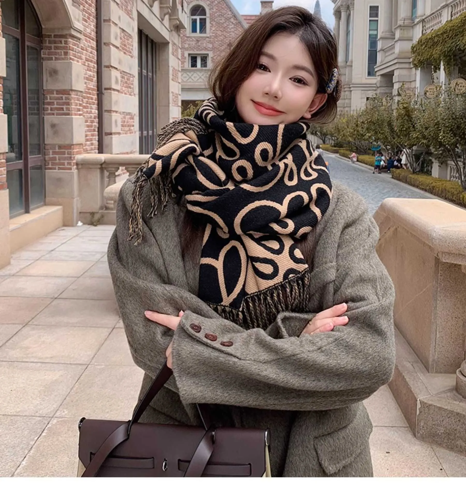 小物 MY WEAKNESS SCALA TASSEL Ladies Scarves Black Tassel Scarf Elegant Solid Color Scarf For