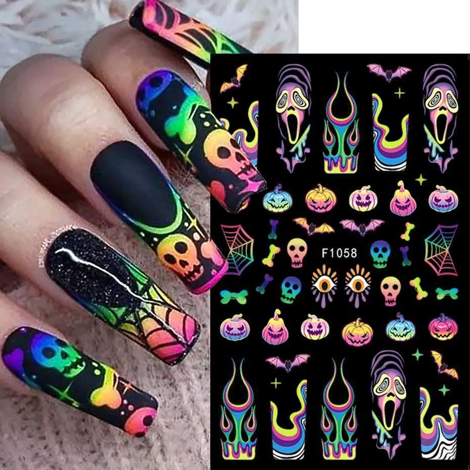 Faux Ongles Gothiques Halloween - 10 Pièces Longs, Style Horreur, Pour Déguisement Et Fête Masquée - 12