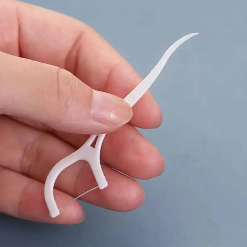 Toothpick With Loop Dental Cleaning Toothpicks with Threads, Disposable, 50 or 100 Count ...