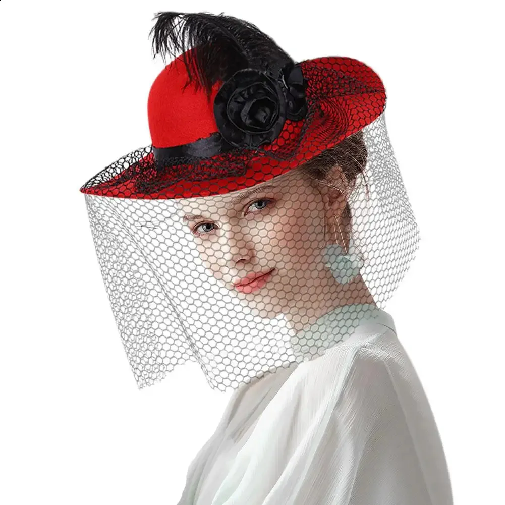 Elegant Womens Fedora Hat With Feather & Floral Detail  display picture 1