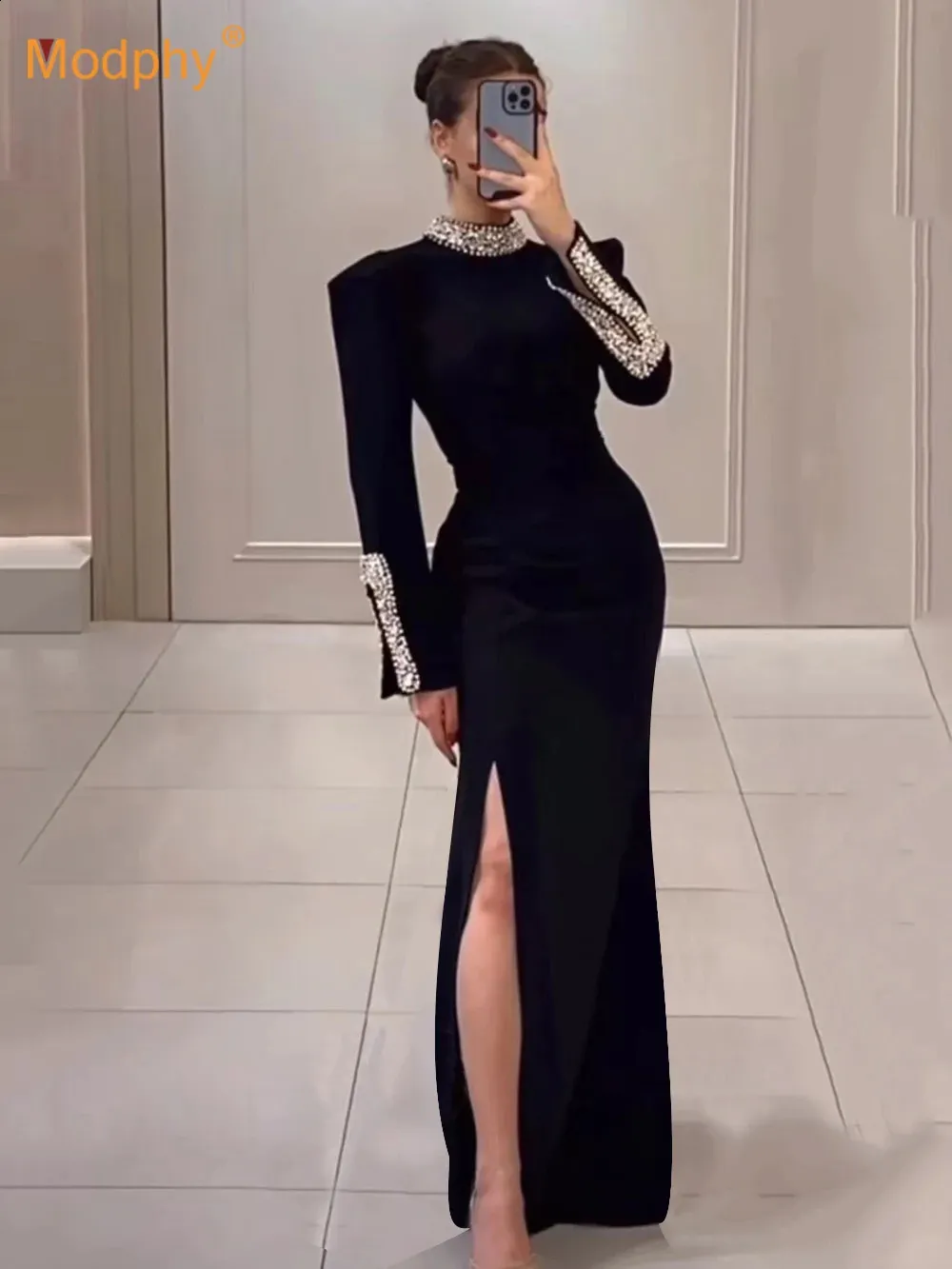 Long Sleeve Where To Find Elegant Dresses Portia Sheer Embellished