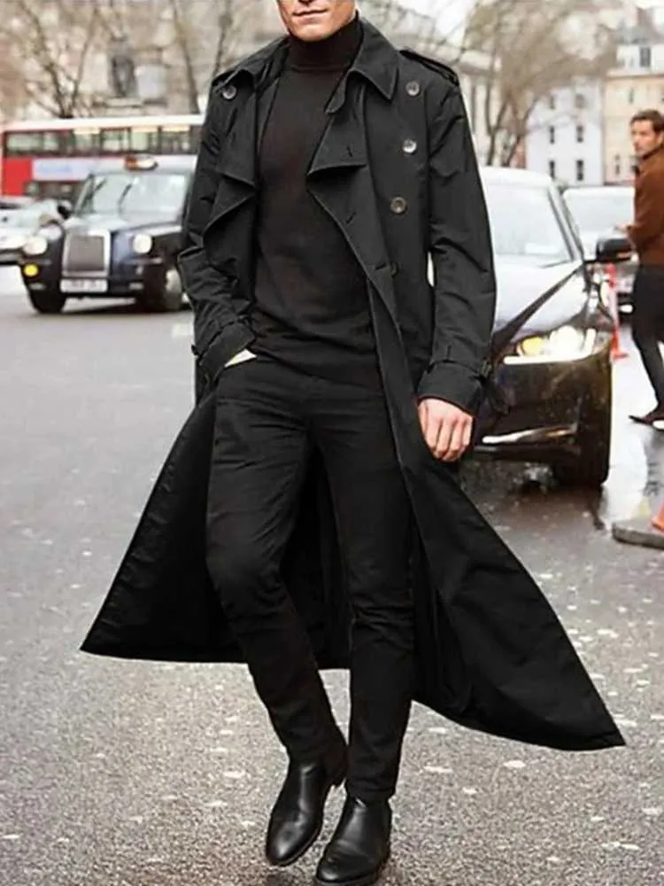 Mens Trench Coat Streetwear Fashion Thin Jacket Designer Covering