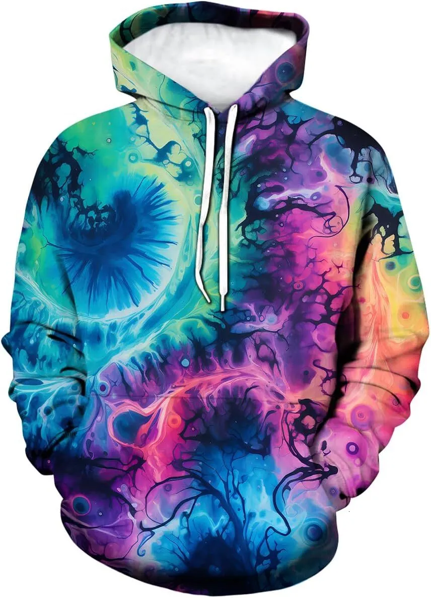 Save Big on Bulk Cool Trippy Hoodies Mens Graphic Hoodies Pullover Vibrant  3D Hoodie With Aurora Totem Design, Unisex Extraterrestrial Tie Dye