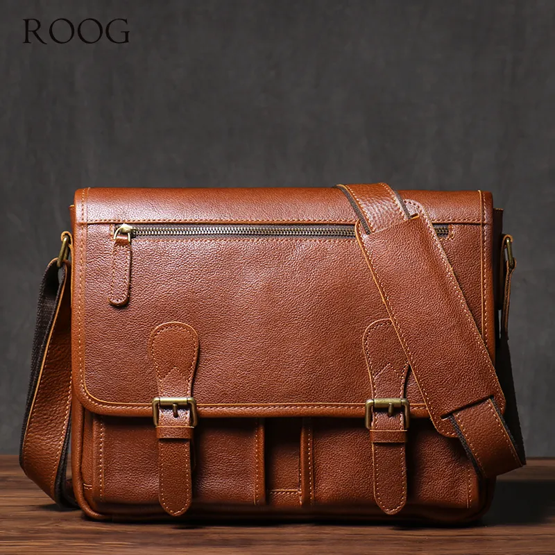 Sac Messager En Cuir Véritable Vintage Pour Homme - Taille 15x11x5 Pouces - Neuf Sans étiquette (Fait Main En Inde)