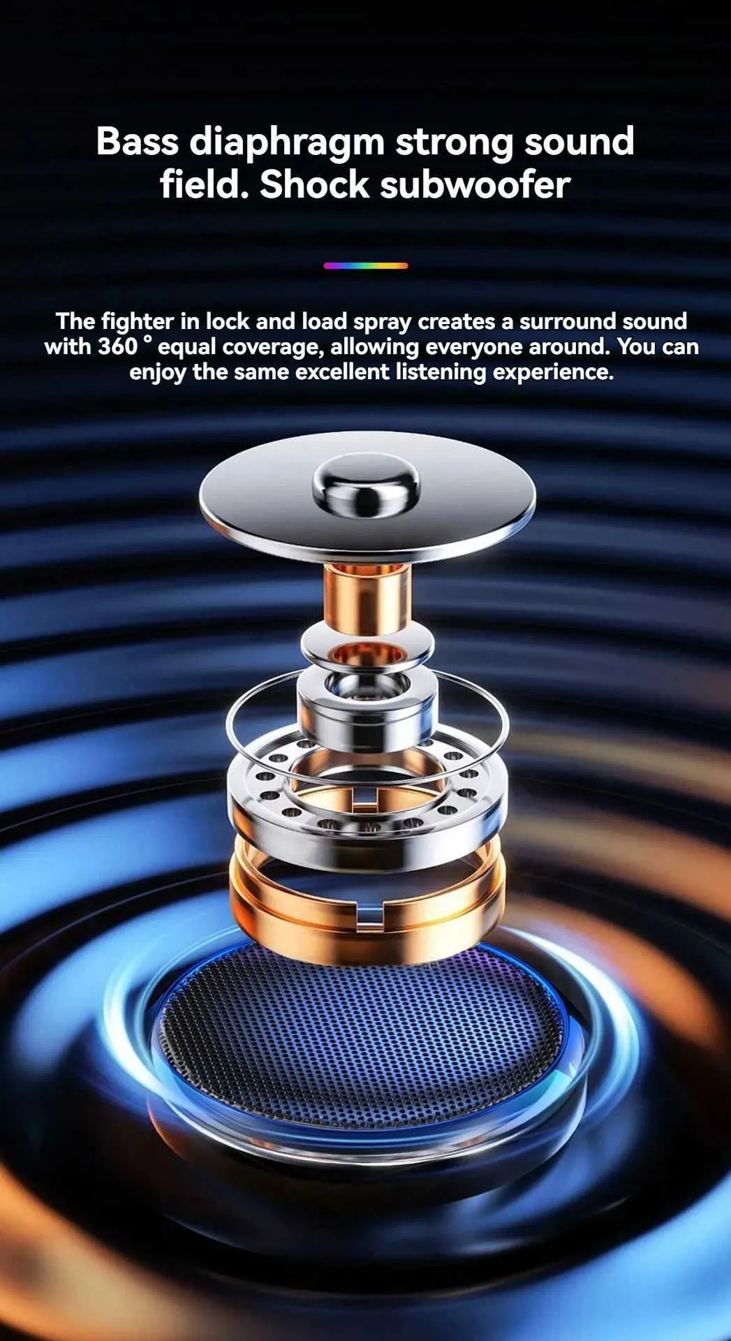 Portable Wireless Bluetooth Speaker - Gun Metal Subwoofer, Mini Outdoor ...