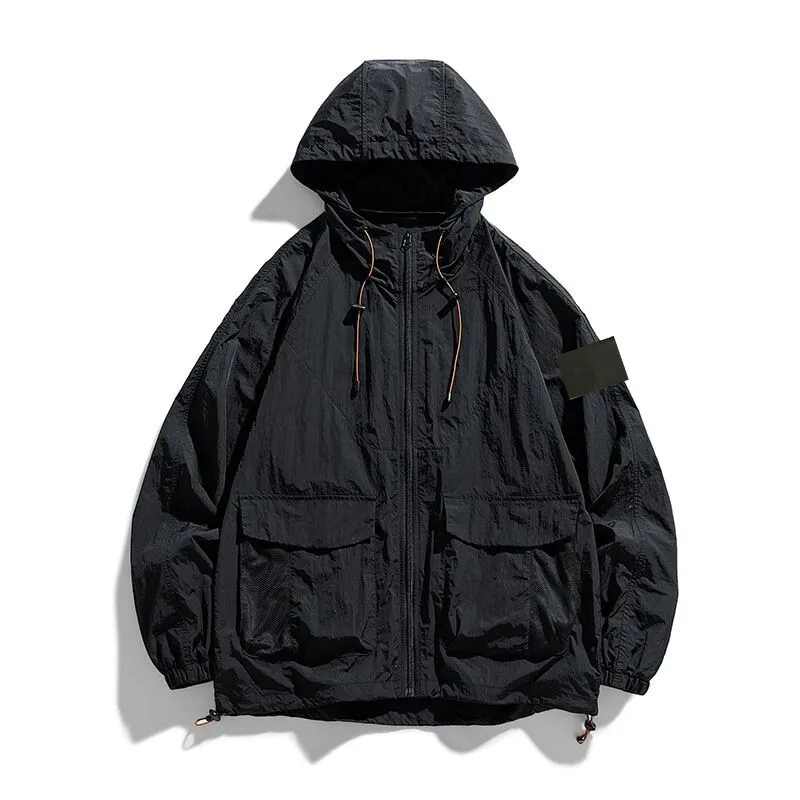 ジャケット・アウター stone  detachable hood jacket 12ss Stones Jacket Men Lightweight Zipper Coats Outdoor From Zxj16