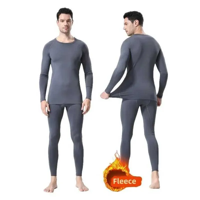 Men's Winter Fleece Lined Thermal Base Layer Long Johns Top Bottom - View #4