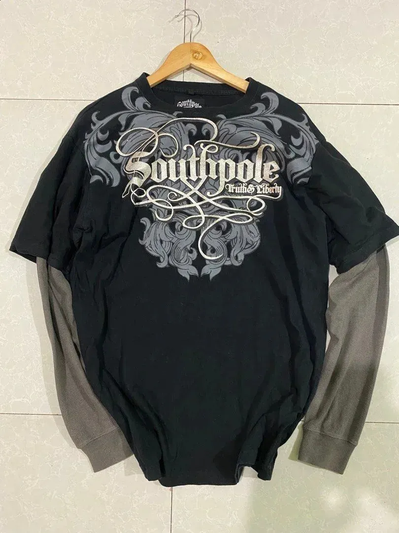 Wholesale 2024 American Trend Graphic Splicing Long Sleeve