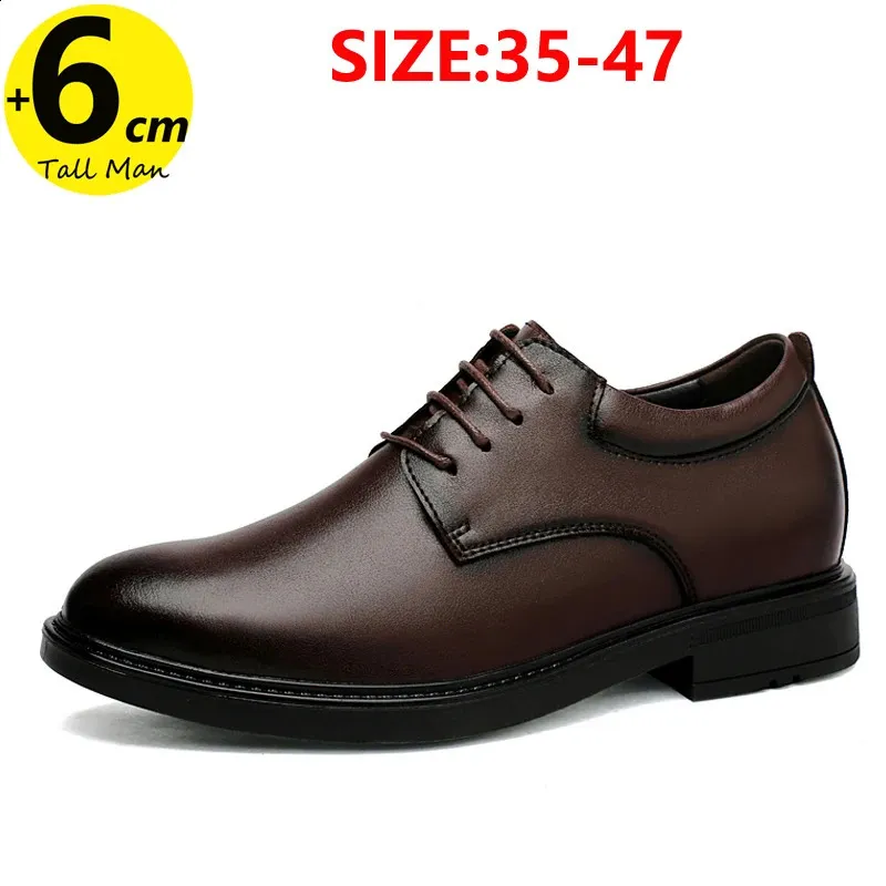 Mens Leather Dress Shoes with Height Increase 6CM Lift, Business