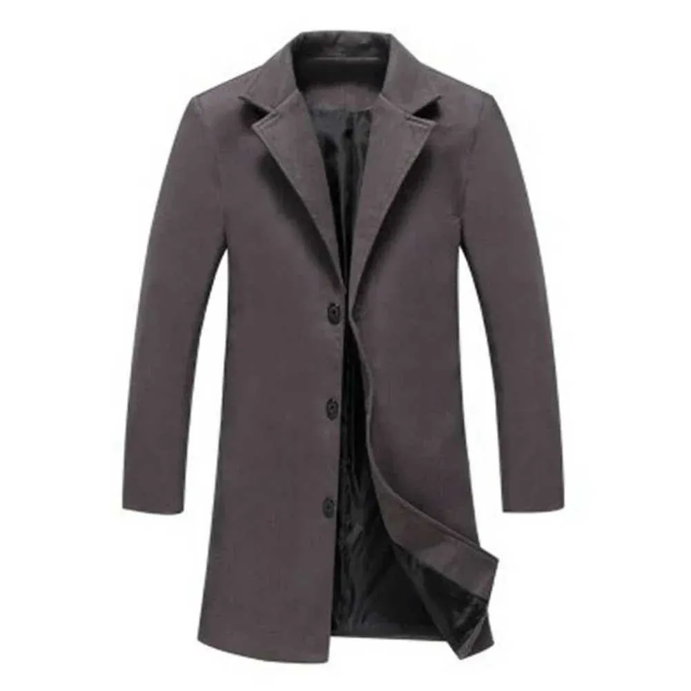 ジャケット・アウター n.hoolywood wool trench Z241004 Mens Wool Trench Coat Single Breasted Lapel Long Jacket