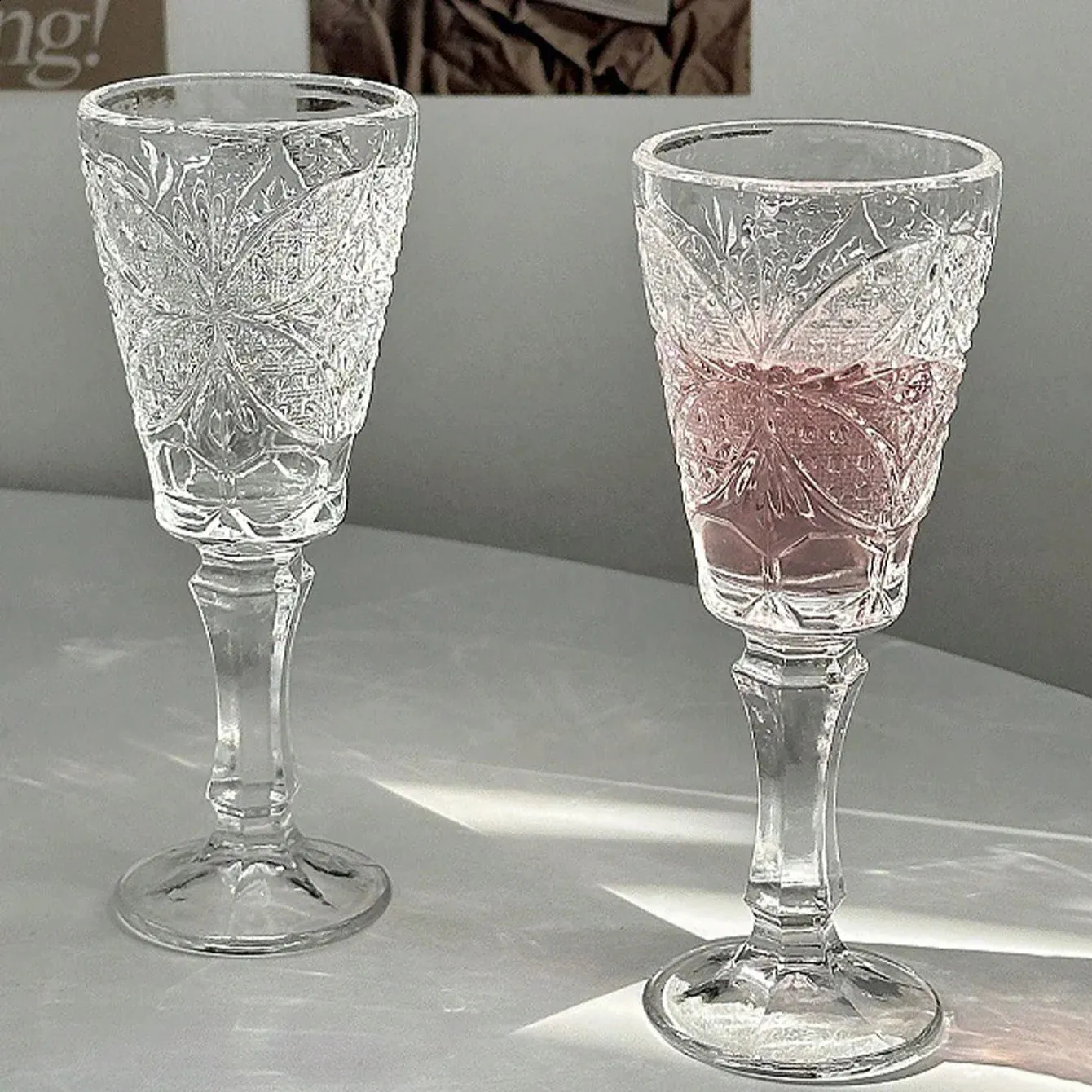 6 oz 65 ml High-Footed White Wine Glasses with Flower Carving Round Crystal  Glass Cups for Home Decoration from Dhgate Wine Glasses - price 47.07