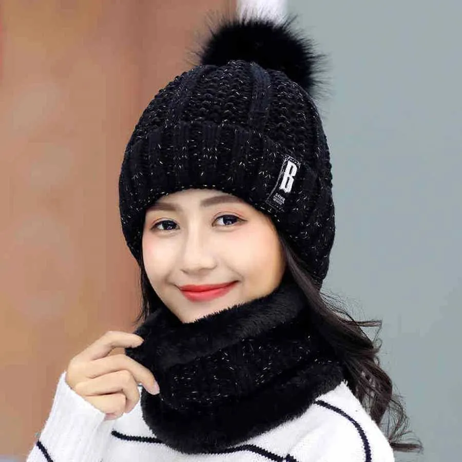 〽️Women’s _2hats(black+wine) Winter Warm Knit Wool Snow Ski Hat with Visor HINDAWI Women Winter Warm Knit Hat Wool Snow Ski Barbados | Ubuy main image 2