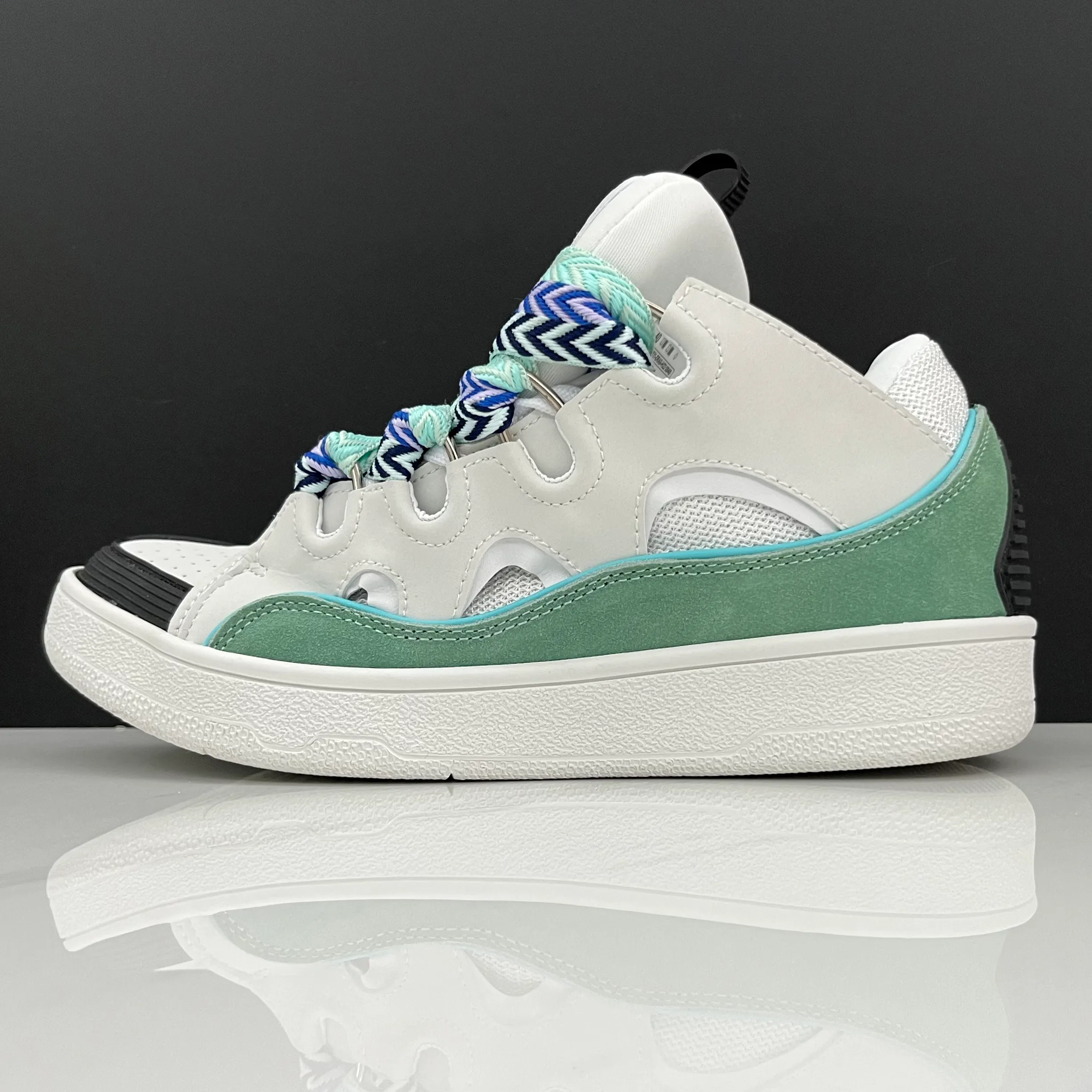 Bulk Curb Sneakers: Rubber Sole, Wide Shoelaces, Tan, Unisex Lace