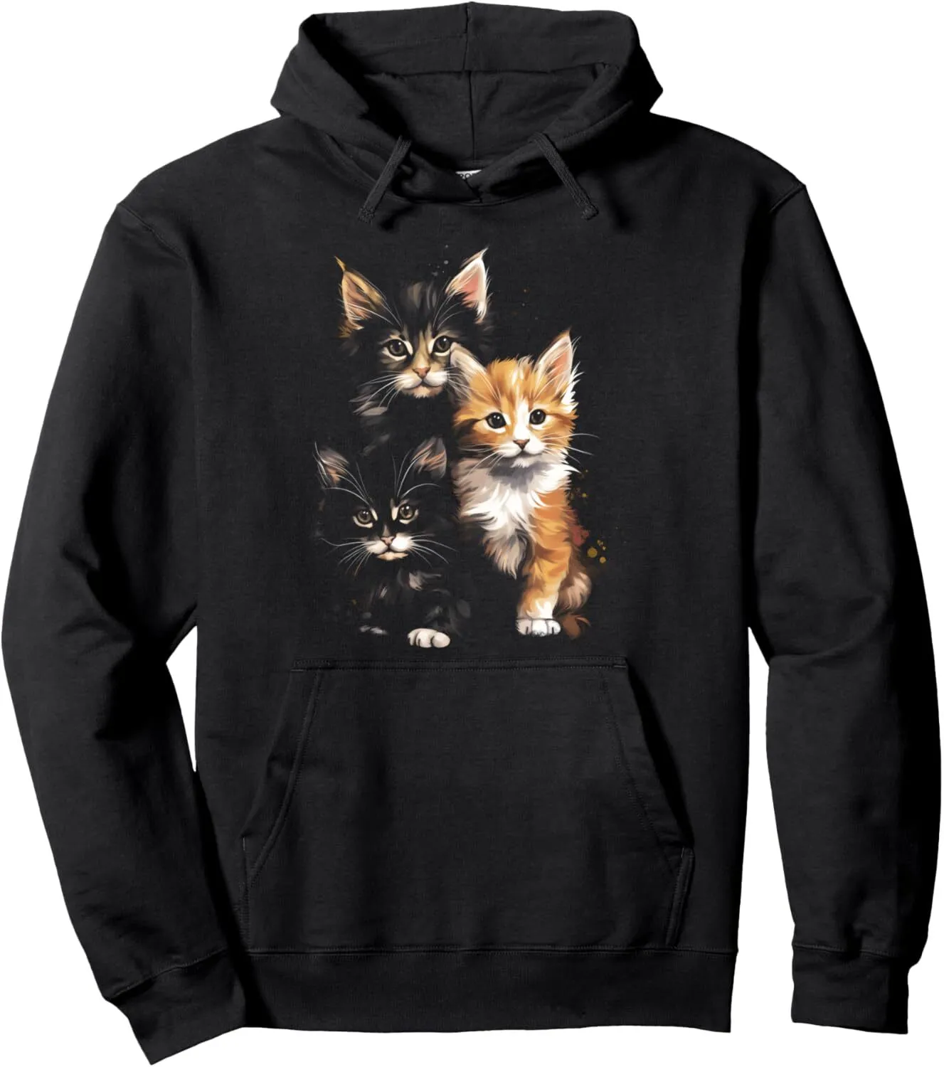 Sudadera Con Capucha Para Hombre Gatito Trío Lindo Gato Gatito