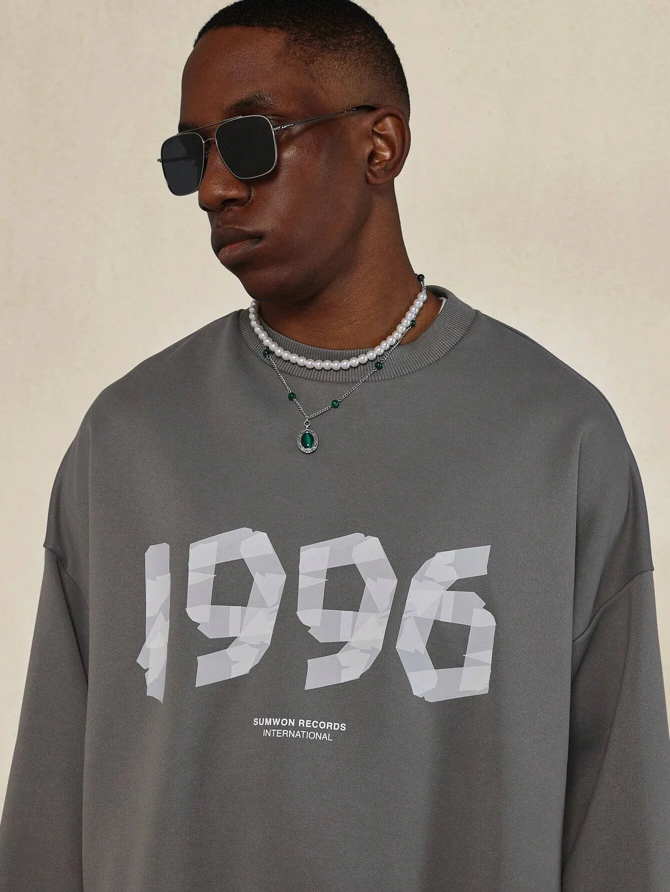 Mens Cropped Hoodie Lightweight Sweatshirt With Tape Graphic Print