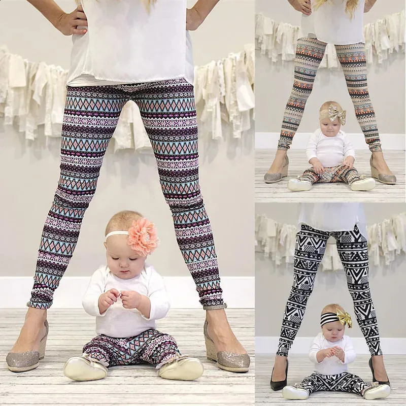 Matching Floral Leggings for Mom Daughter Christmas Outfits