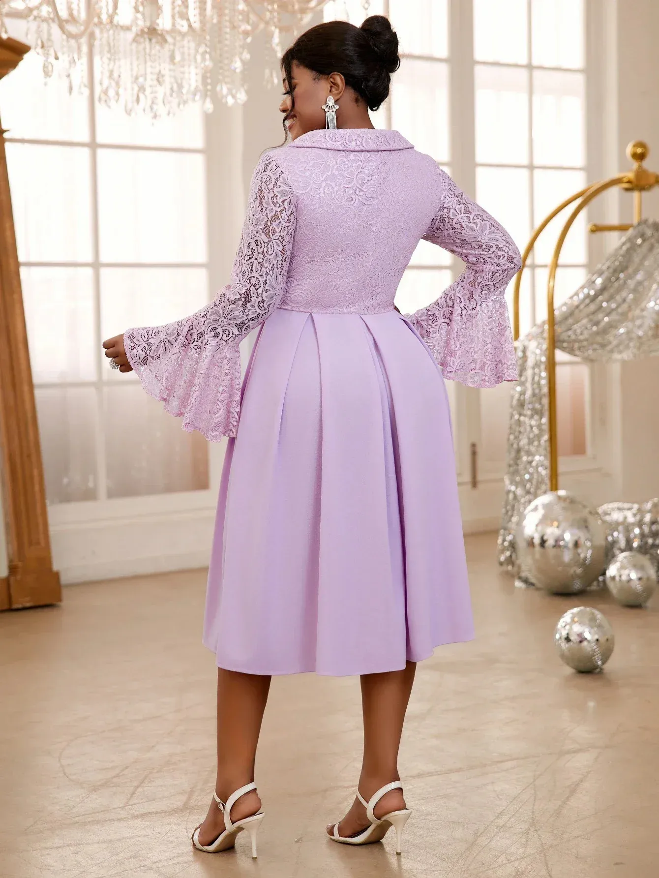 a line dress for women with sleeves Karen Kane Three Quarter Sleeve A Line Dress, XL, Black main image 0