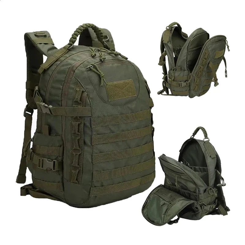 Mens Outdoor Sports Backpack Waterproof Camping Hiking Bag Soft Back Large 35liter Capacity MOLLE Rucksa 240925_voghion.com
