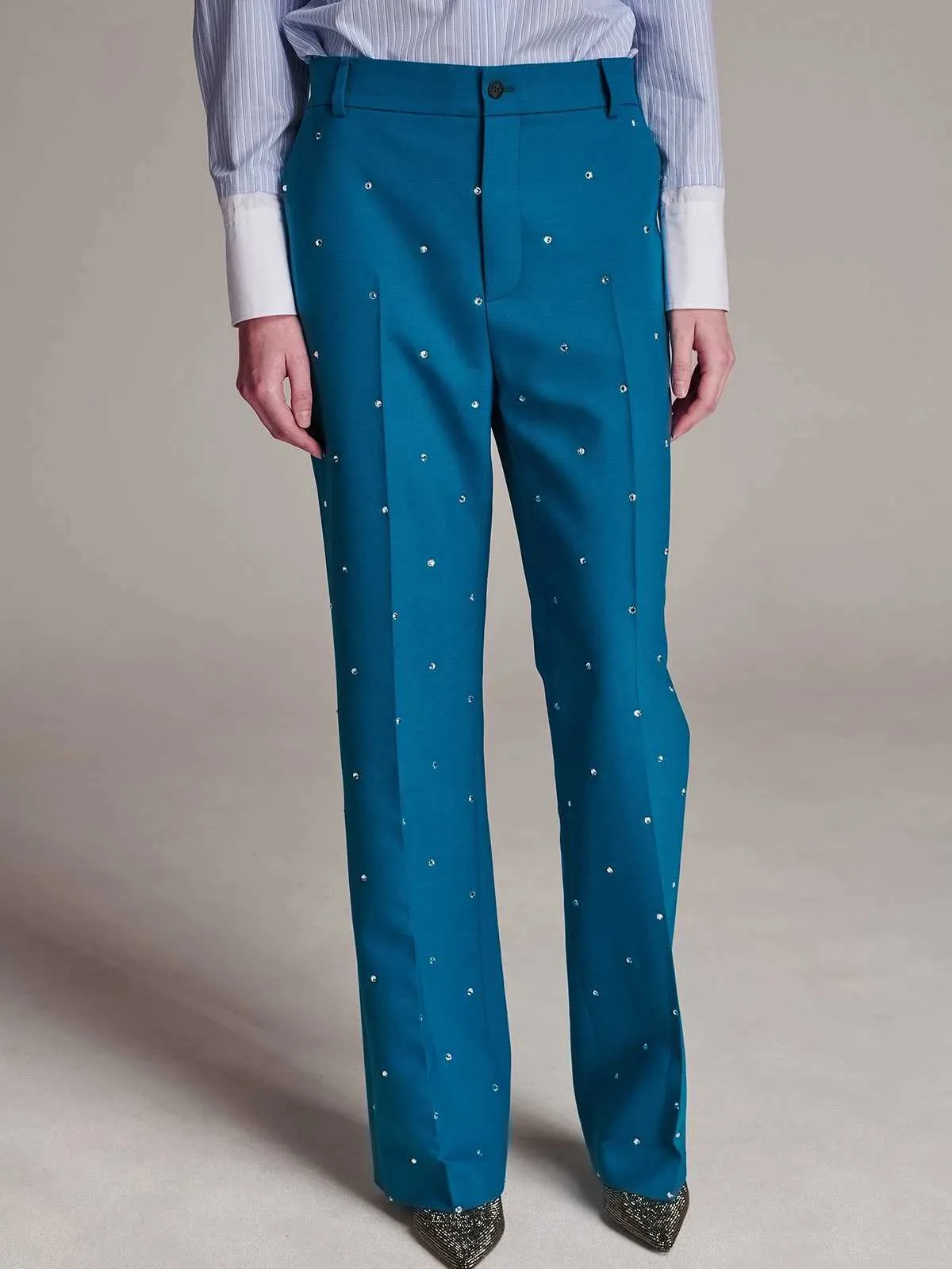 Sparkly Pant Suit: Premium Straight Leg Rhinestone Pants for Women ...