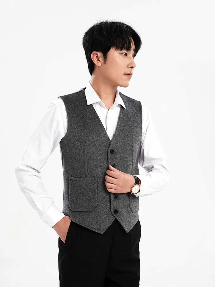 Mens business casual suit vest 100% cotton slim fit single chest vest  jacket for autumn and winter from Dhgate Men's Vests