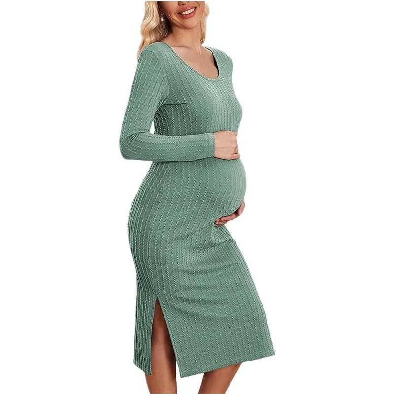 Maternity Dress Long Sleeve Loose Knit Ribbed Side Open Casual Autumn and  Winter for Pregnant Women from Dhgate Maternity Dresses - price 19.29