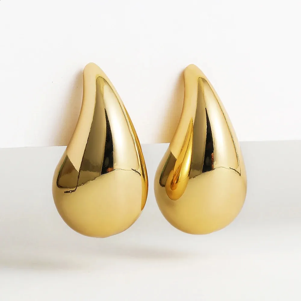 Gold Teardrop Earrings: Chunky Dome, Lightweight Hoops