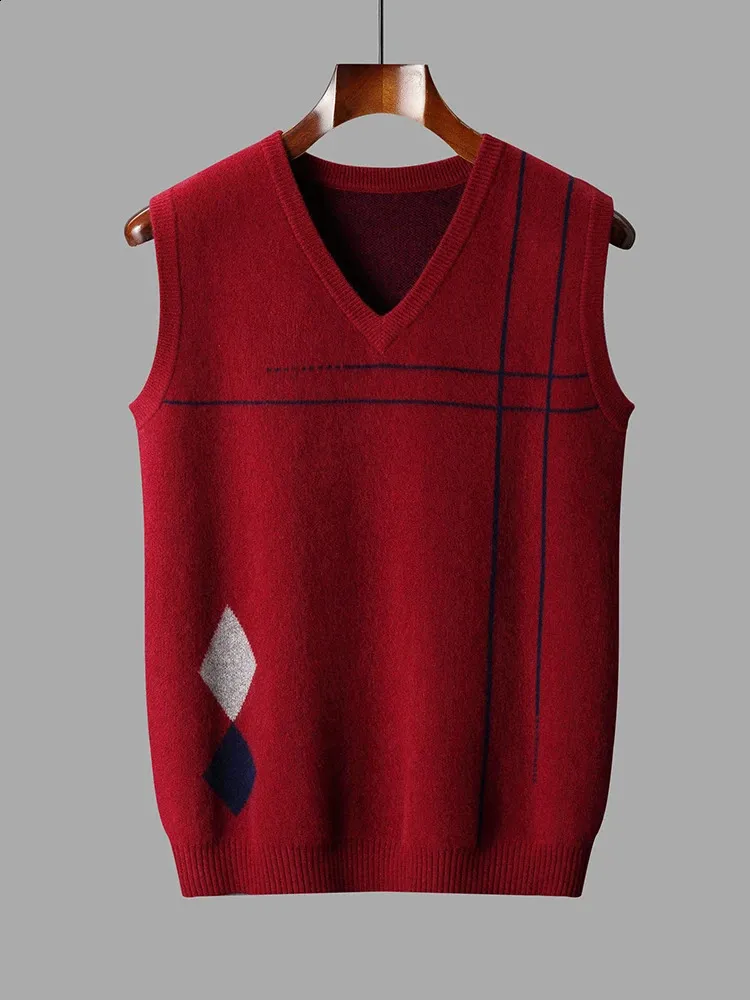 100% Pure Wool Mens V Neck Jacquard Knitted Floral From Zara04