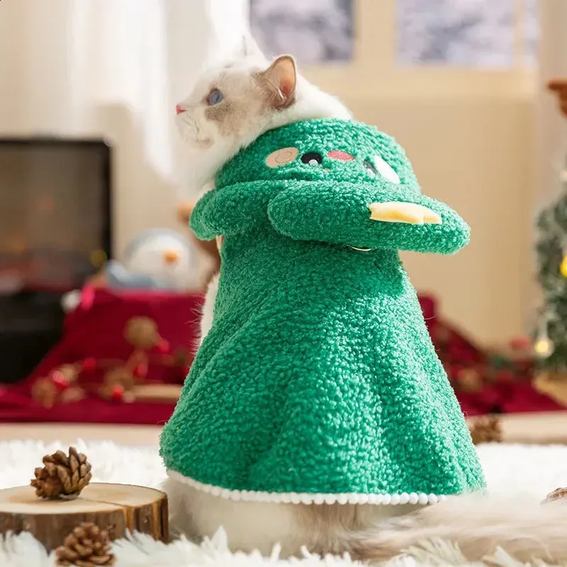 white christmas dresses Hairless Cat Clothes Christmas Elk Vest Hoodie – MEWCATS main image 1