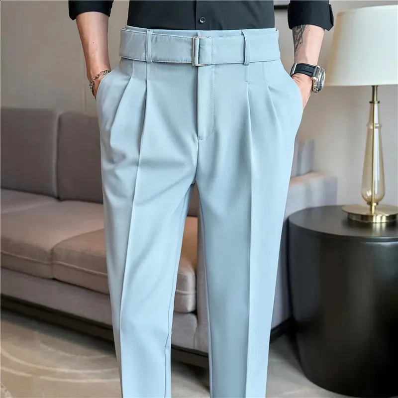 Men's Slim Fit Gray Pants with Blue Shirt Men's Slim Fit Gray Pants with Blue Shirt