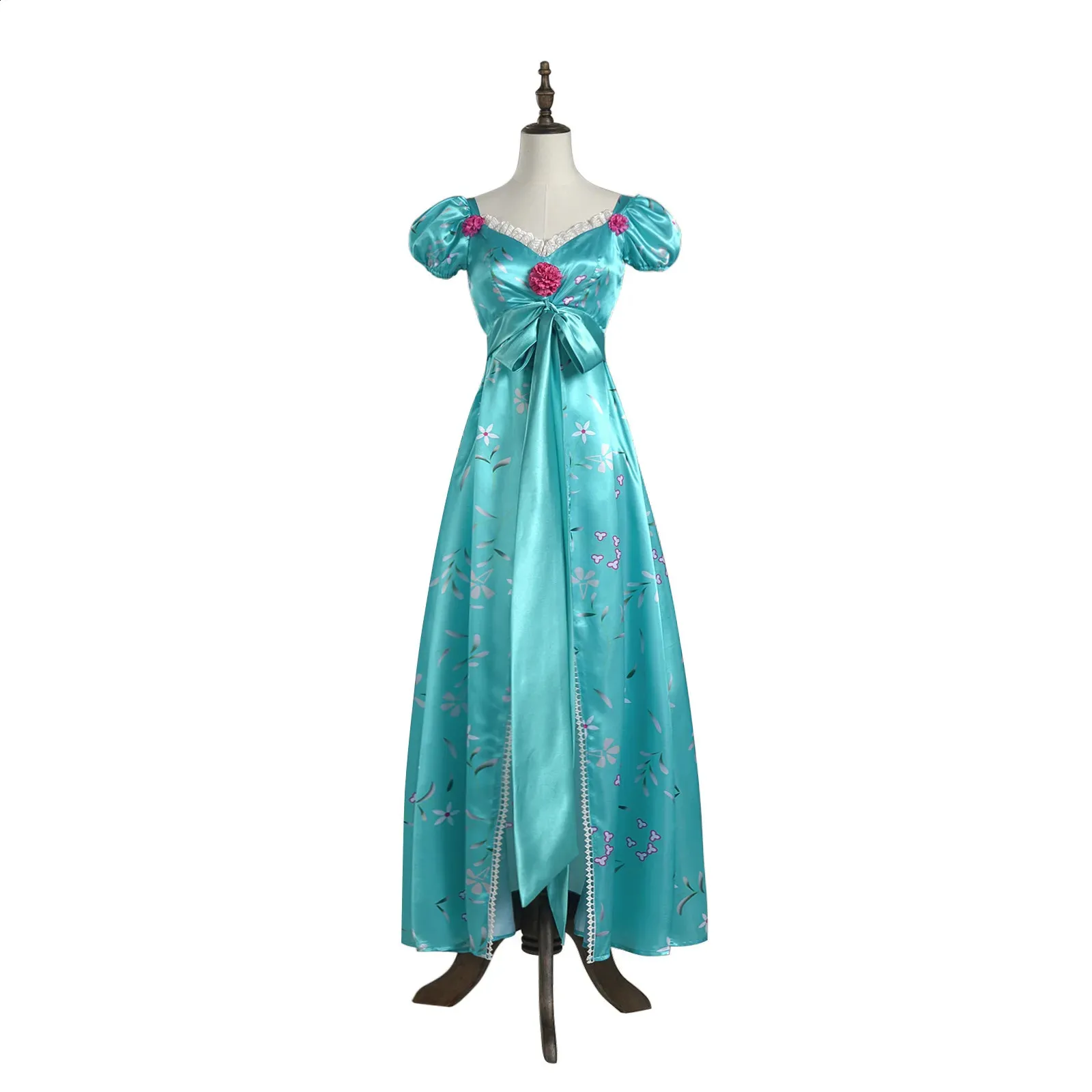 strapless open back dress Regency Era Queen Dress - Renaissance Sapphire Velvet Jacquard Ball Gown Costume main image 0