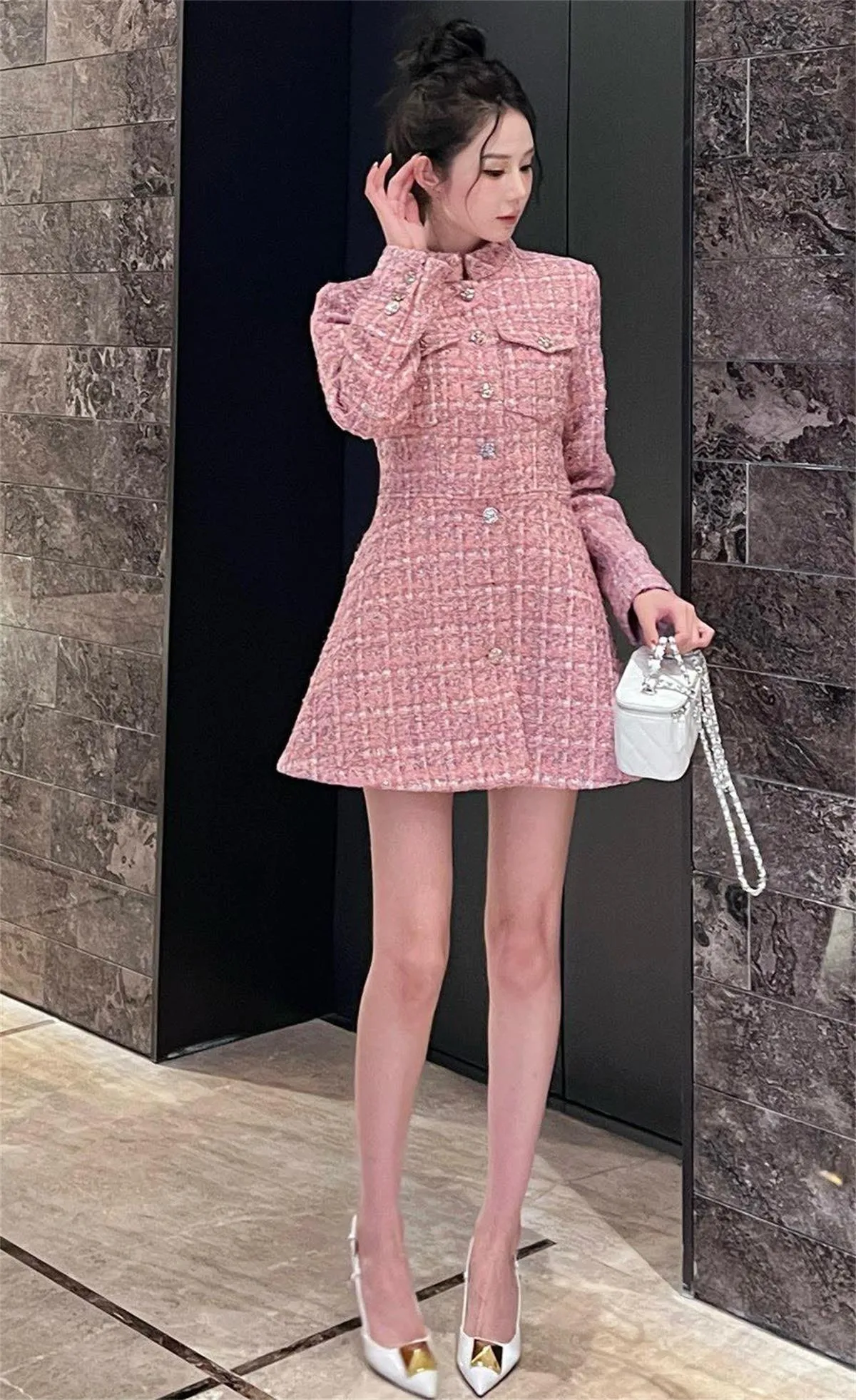 strapless open back dress Blush Pink Ophelia Butterfly Quince Dress – Aquarius Brand main image 1