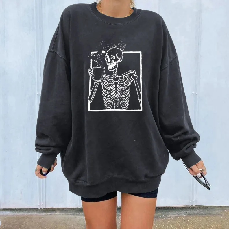 Lightweight Sweater Plus Size Skull Sweater Halloween Printed