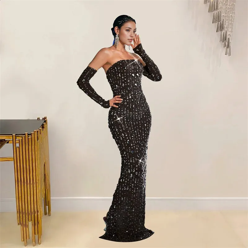 black sheer strappy textured glitter bodycon dress ASTR the Label | Kourtney Rhinestone Lace Mini Dress in Brown